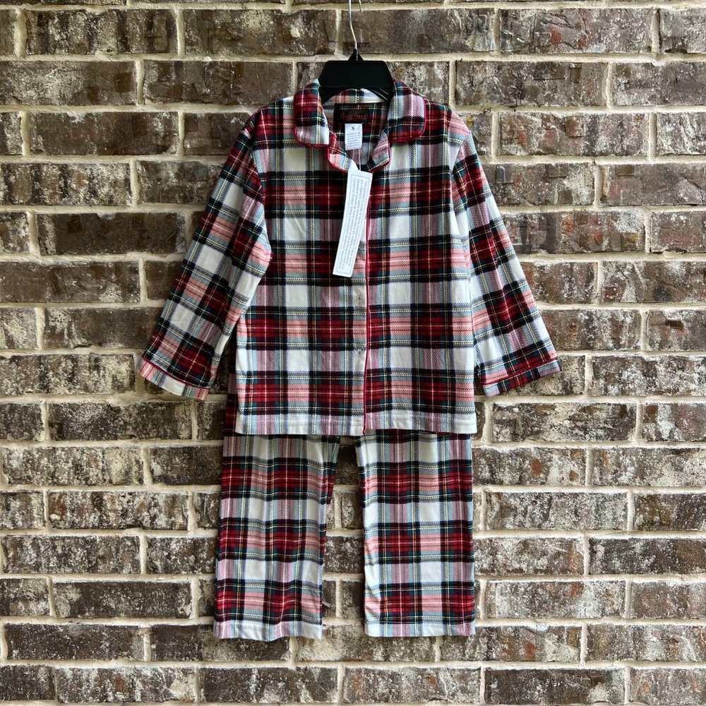 Angelina Girls Sleepwear Flannel Plaid Pajama Set Christmas Size 8